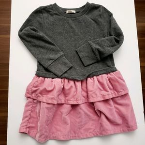 Crewcuts grey with pink dress for girl size 4